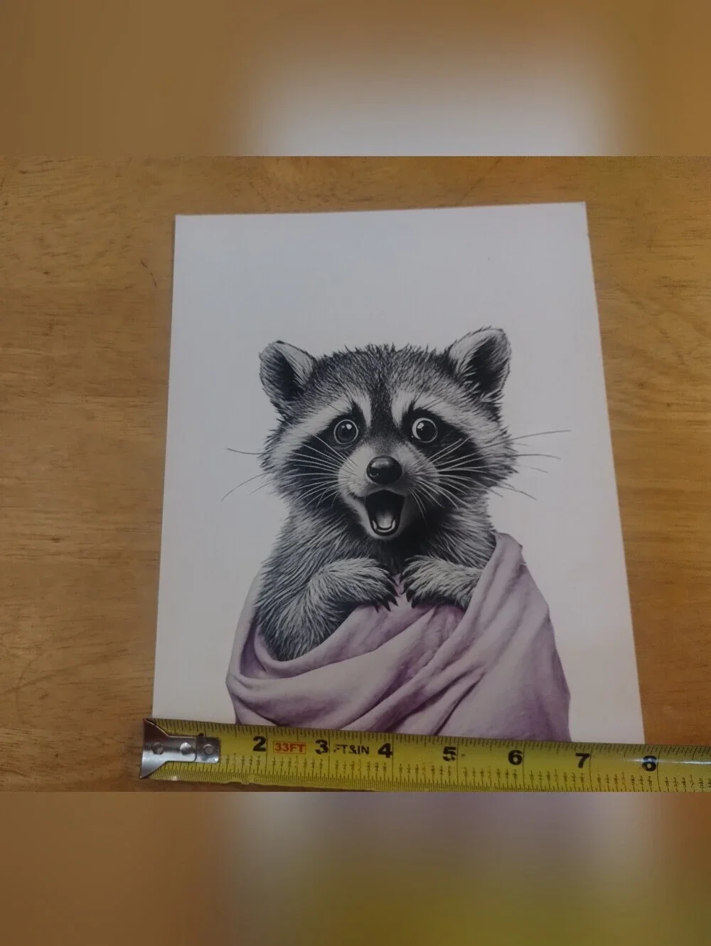 Cute Baby Raccoon Wall Art Print Nursery Woodland Decor 8x10